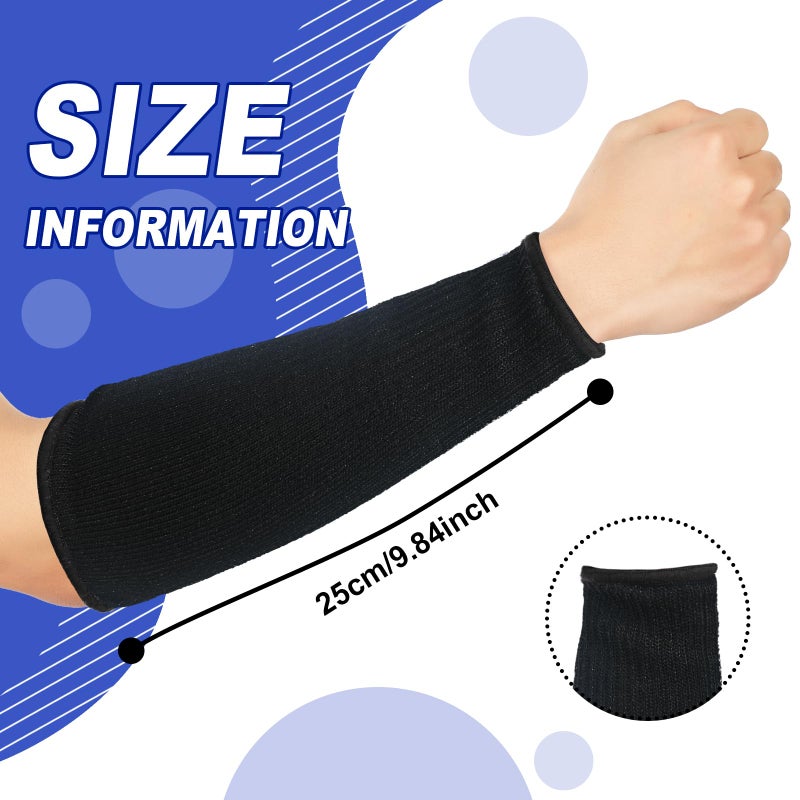 Sintege 3 Pairs Arm Protectors for Thin Skin and Bruising Cut Resistant Forearm Sleeve Level 5 Arm Burn Protection Sleeve (Black 9.8 Inch) - Image 3